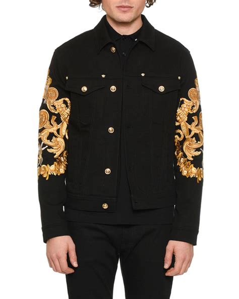 men jacket versace|versace denim jacket men.